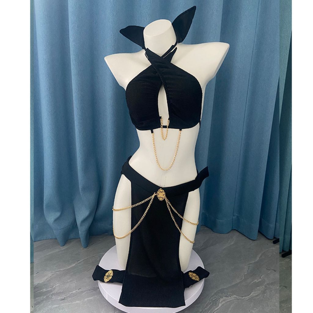 Kostum Anime Penari Harem Set Bando Kucing Aksesoris Sexy Dancer Costume Cosplay