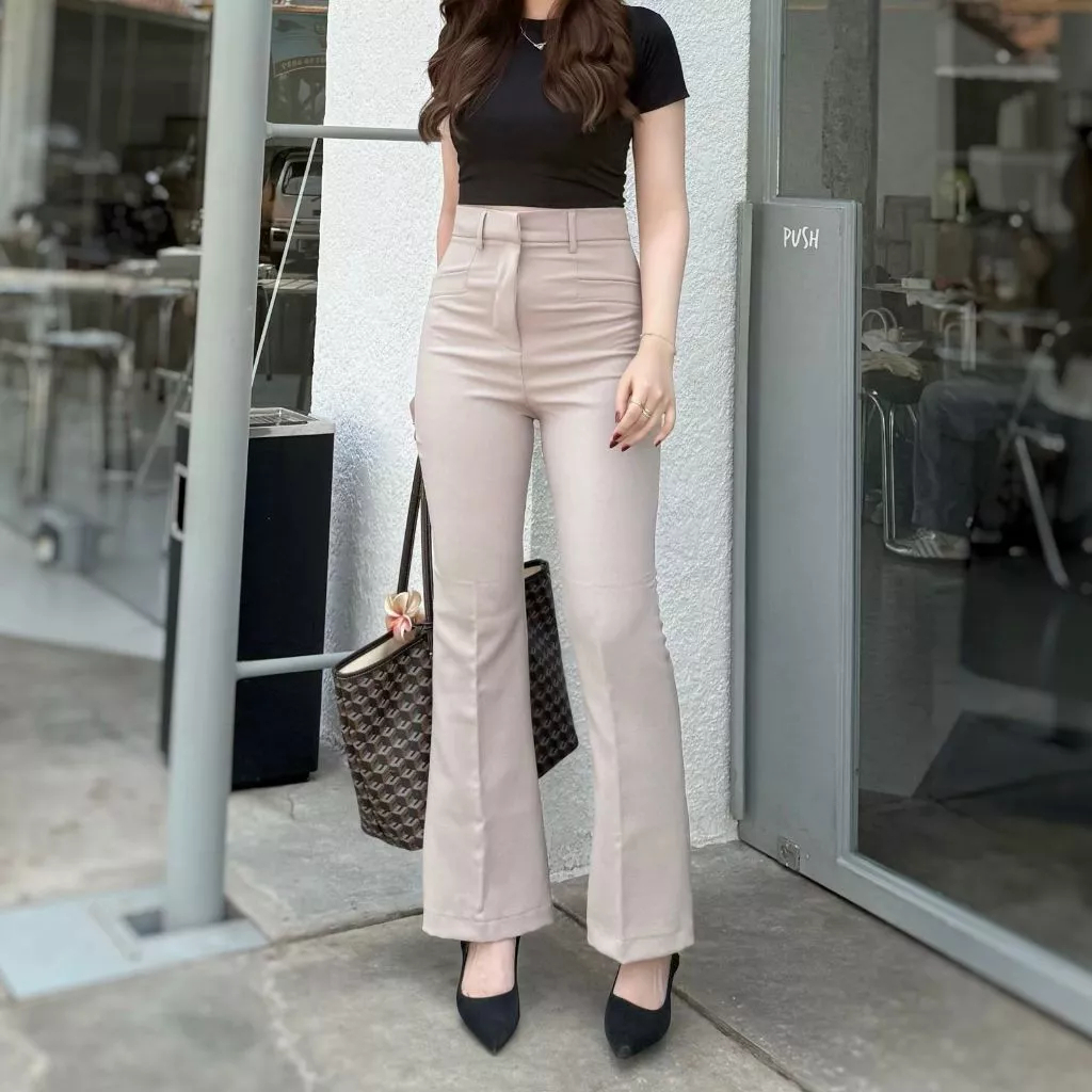 Kylie Cutbray Pants - Highwaist Flare Pants - Celana Cutbray Highwaist Wanita Pinggang Karet