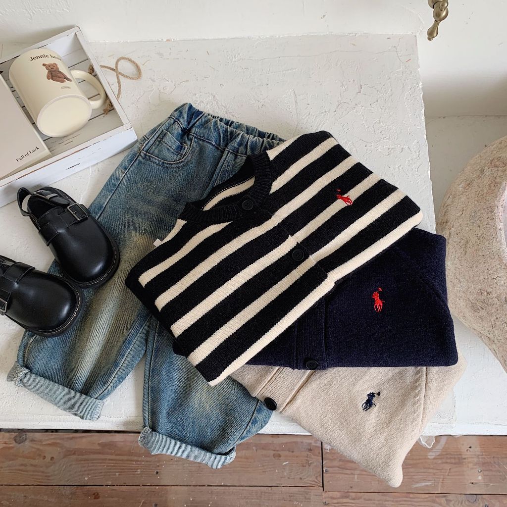 HP CSW1040 POLO kuda Sweater/cardigan/kardigan/boy/girl/anak laki-laki/gadis