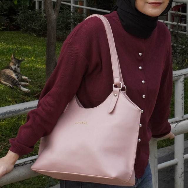 Senara Tote Bag Wanita Cecillia – Tas Casual Elegan, Premium Synthetic Leather Waterproof, Warna [Ba