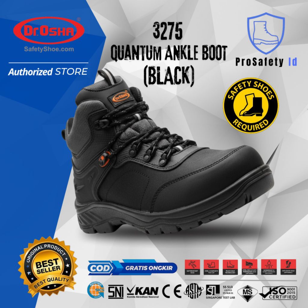 Sepatu Safety DR.OSHA 3275 S2 Quantum Ankle Boot | Waterproof & Composite Toe Safety shoes Dr Osha, 
