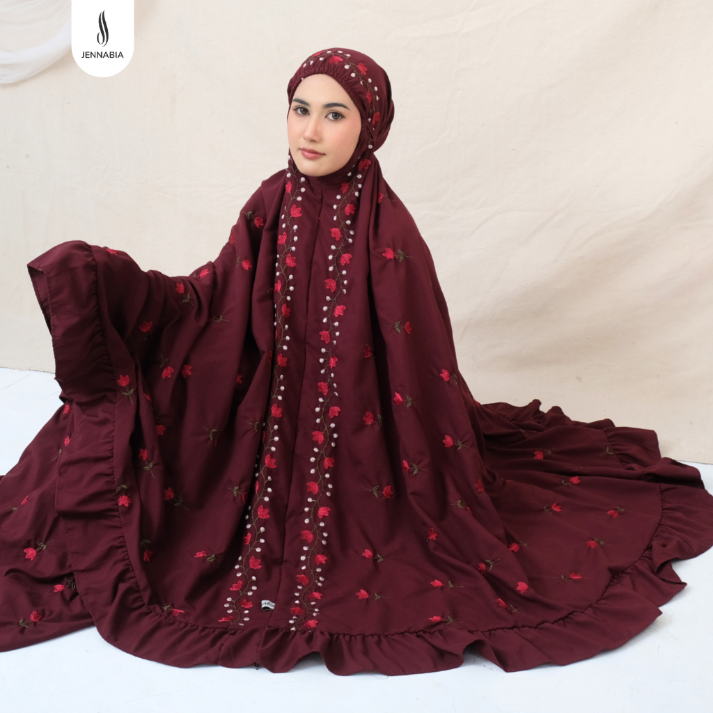 Mukena Dewasa Lebaran 2026 Mukena 2In1 Terbaru 2026 Resleting Panjang Bordir Rukoh Cewek Remaja Saja