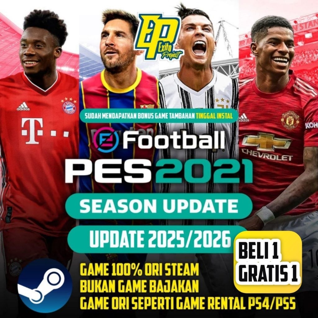 PES 2021 GAME ORIGINAL STEAM PC UPDATE TERBARU TRANSFER MUSIM 2026