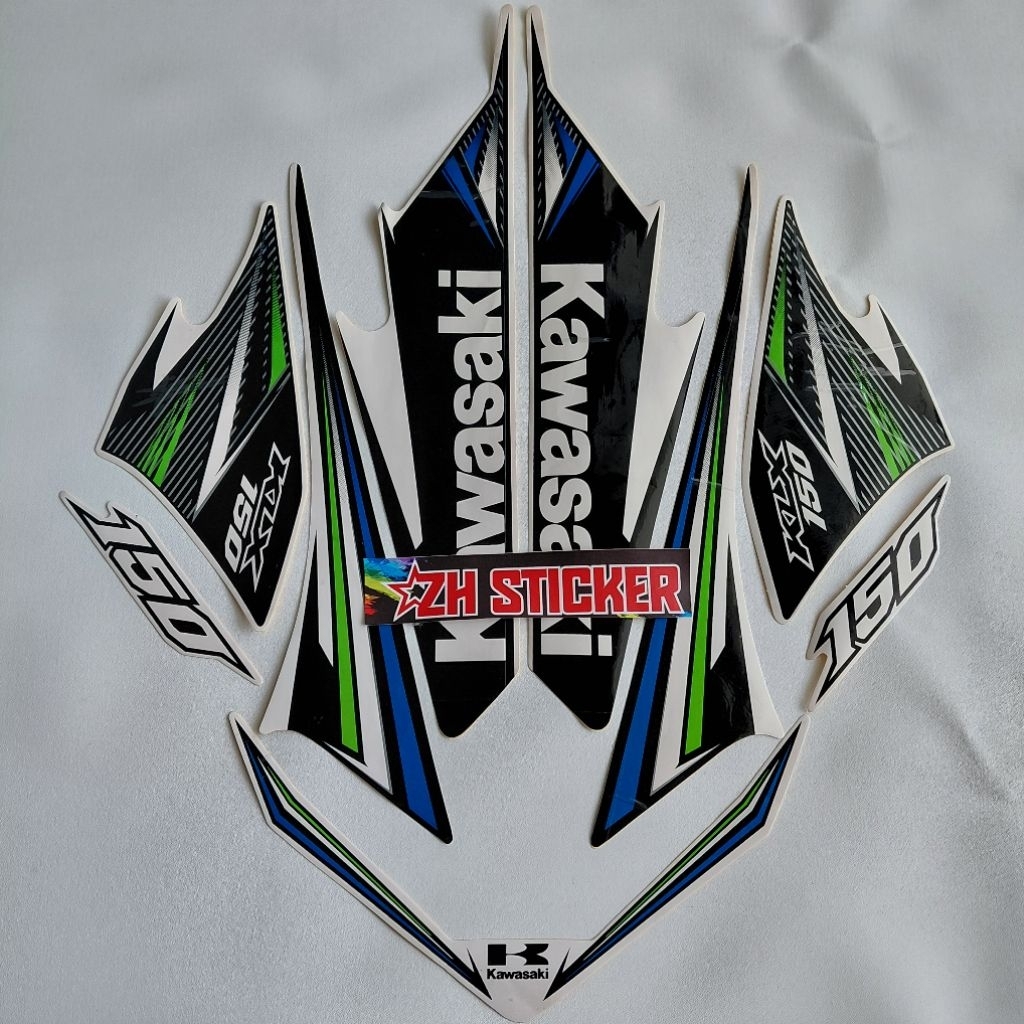 Striping kawasaki klx 150 2014 putih lis les body standar