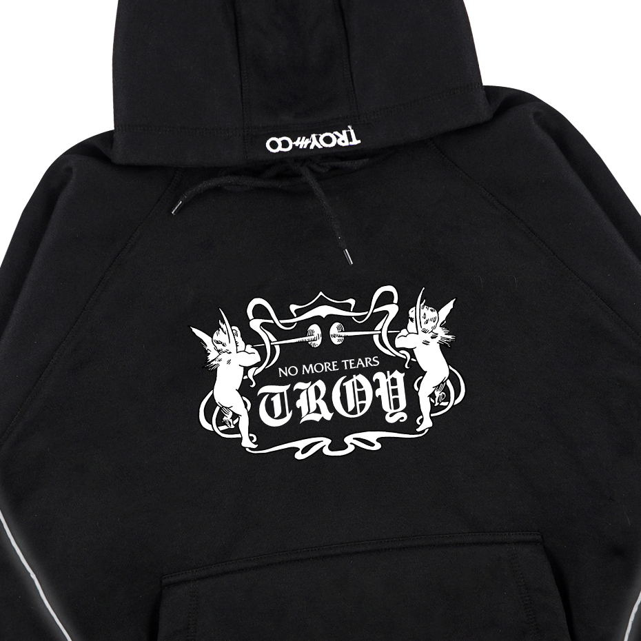 Troy Company Boxy Hoodie Starlight Black Flui Ange - Hoodie Boxy Reflective Hitam BSH 3407