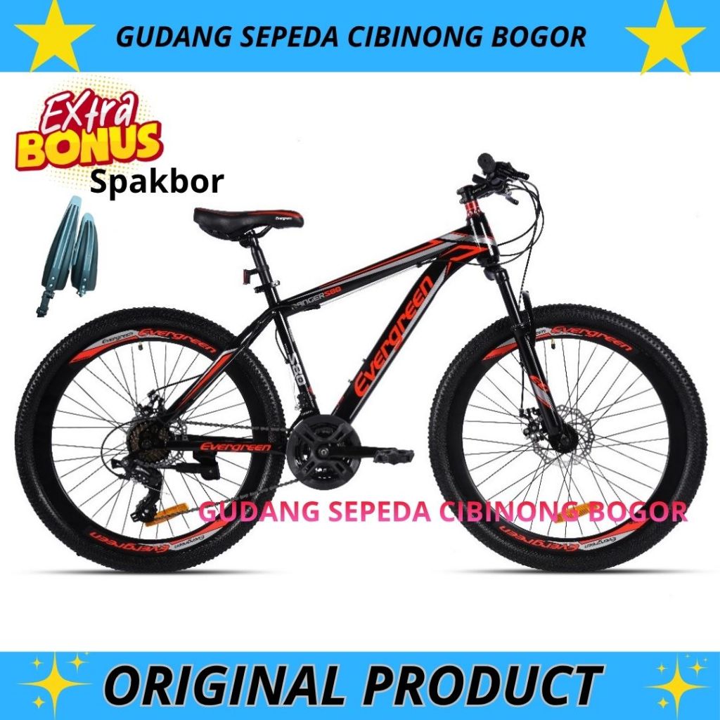 Sepeda Gunung MTB 26 Evergreen 580 Disc Brake 24Speed
