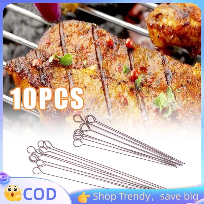 15/20cm Tusuk Sate Stainless Steel Tusuk Sate Stainless Isi10 Tusuk Sate Bbq Tusuk Sate Stainless Pa