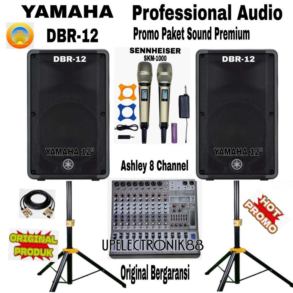 Paket sound system premium speaker aktif 12" YAMAHA DBR12 DBR 12 original komplit set