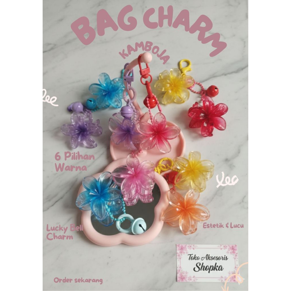 Bagcharm Kamboja / Gantungan Tas Jedai Kamboja Lonceng / Strap Kamboja / Keychain Kamboja