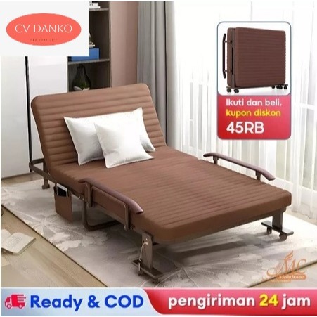 DANKO - Tempat Tidur Lipat Portable Ranjang Lipat Multifungsi Folding bed Dengan Sandaran Tangan Rod