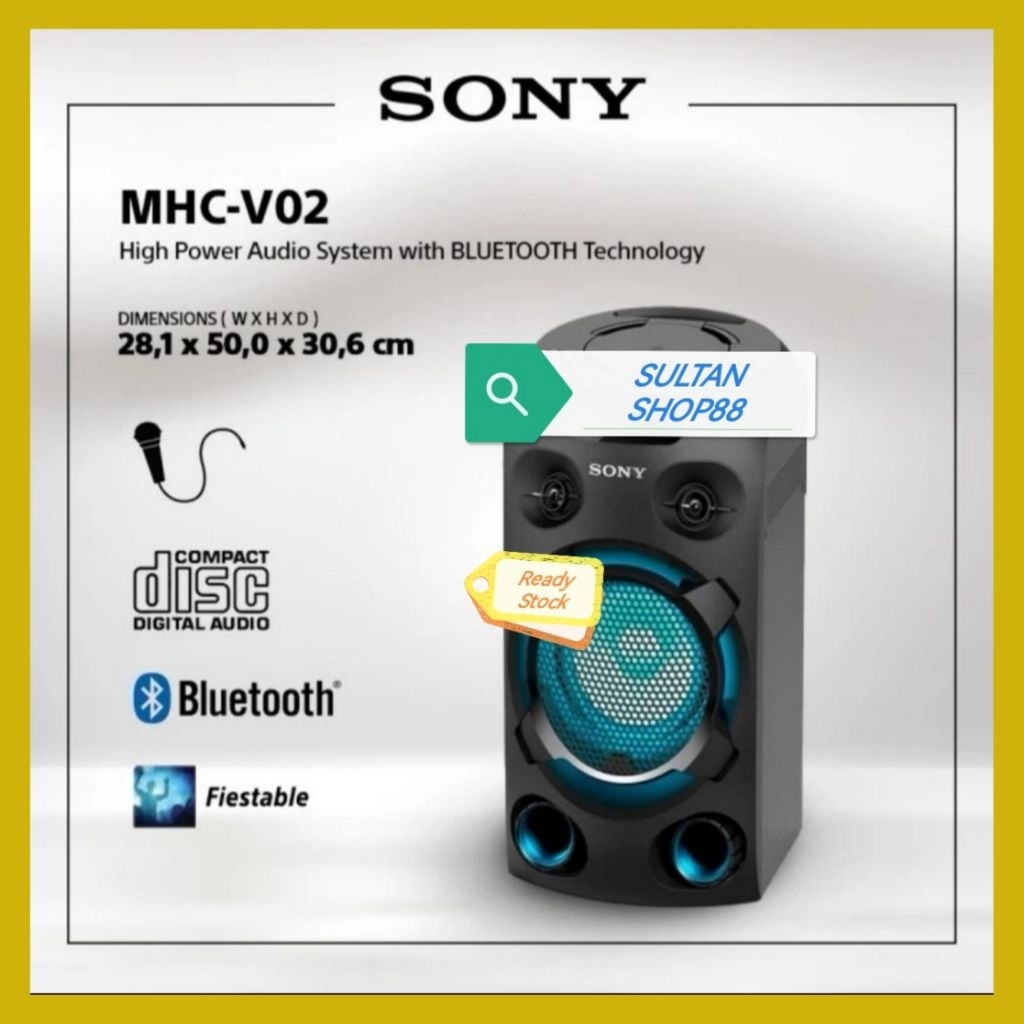 SONY MHCV02 AUDIO SYSTEM HIGHT POWER BLUETOOTH I SONY SPEAKER AKTIF PORTABLE MHCV02 WIRELESS BLUETOO