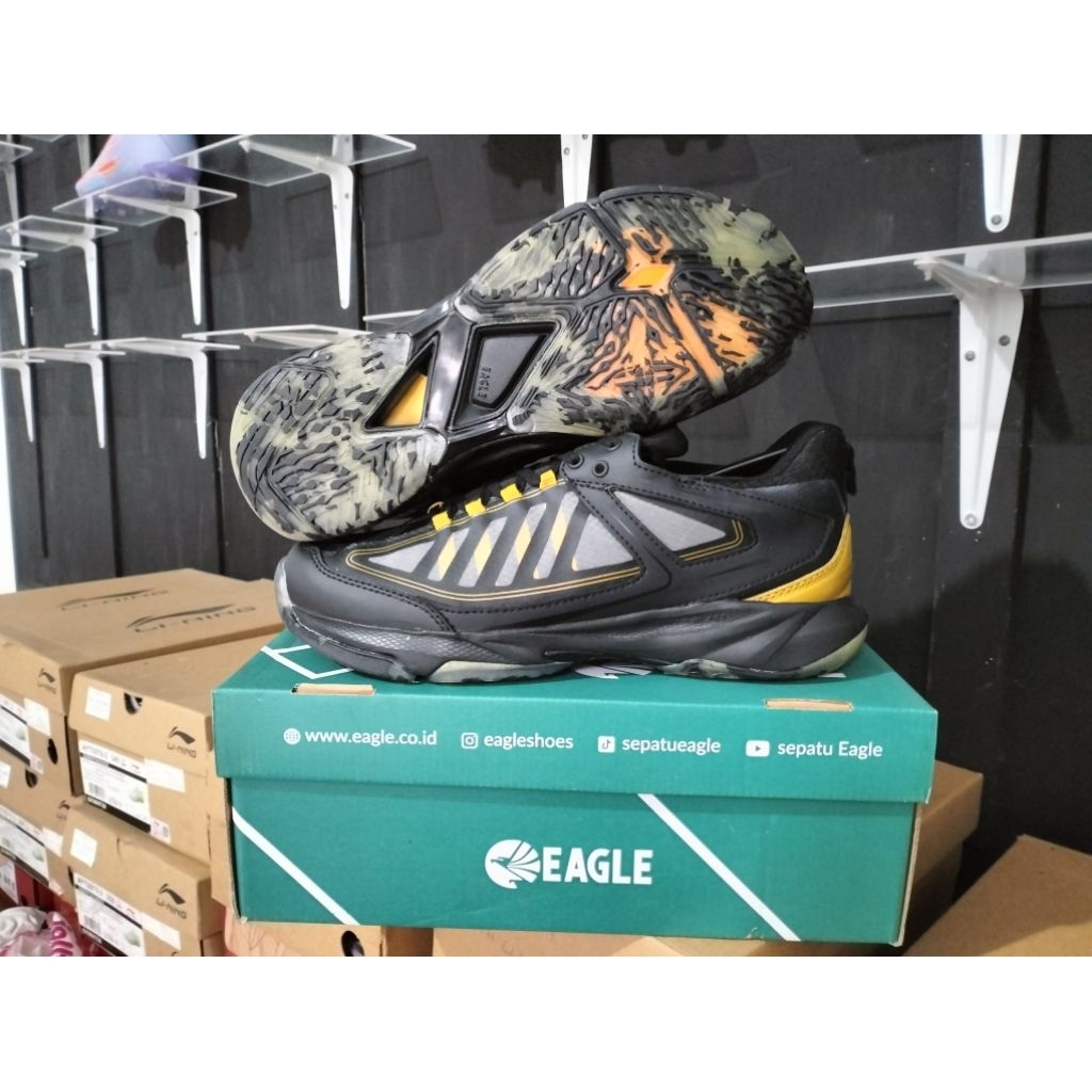 Sepatu Badminton Eagle PNR Prime Black Original