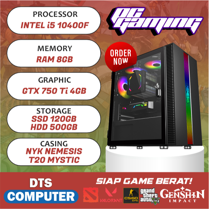 Pc Gaming | Intel i5 10400F | GTX 750 Ti 4GB | 16GB RAM | SSD | HDD - RAM 8 GB