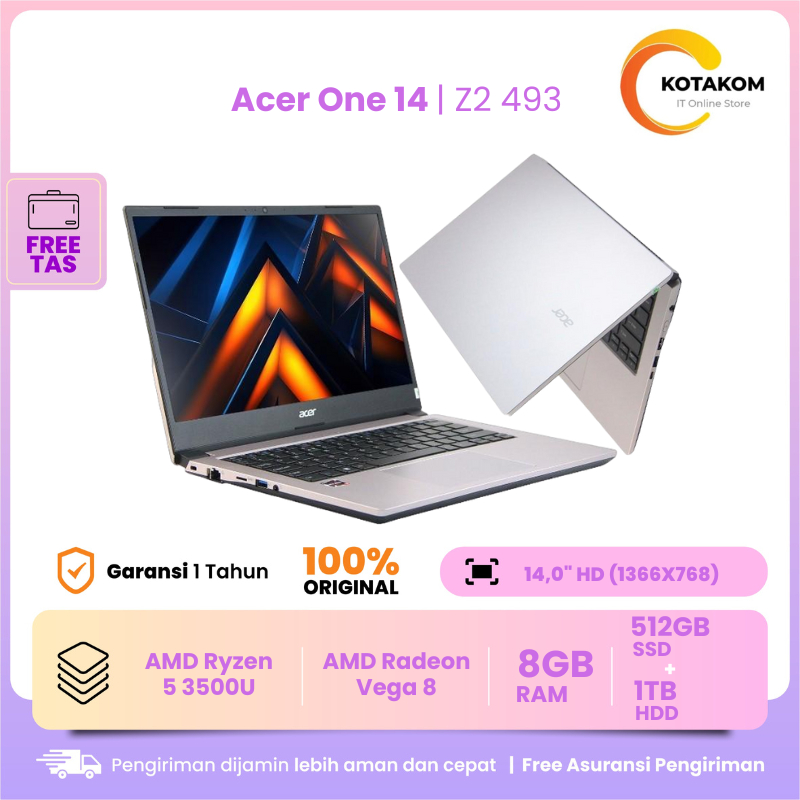 Laptop Multitasking Support Gaming 14"HD RYZEN 3-3500U 12GB SSD 512GB M.2 + 1TB HDD AMD RADEON Vega 