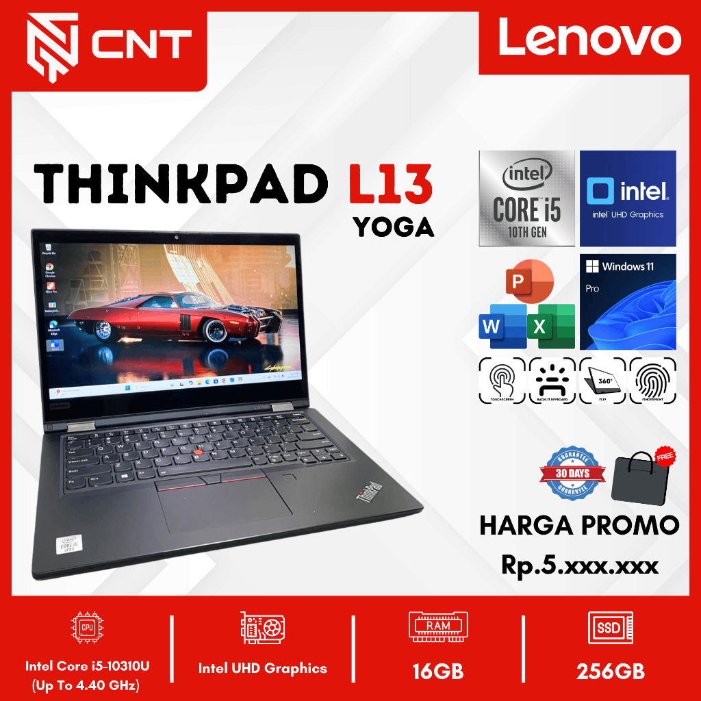 ThinkPad L13 Yoga Core i5-10310U (16/256GB) Flip Touchscreen Thunderbolt Laptop Lenovo