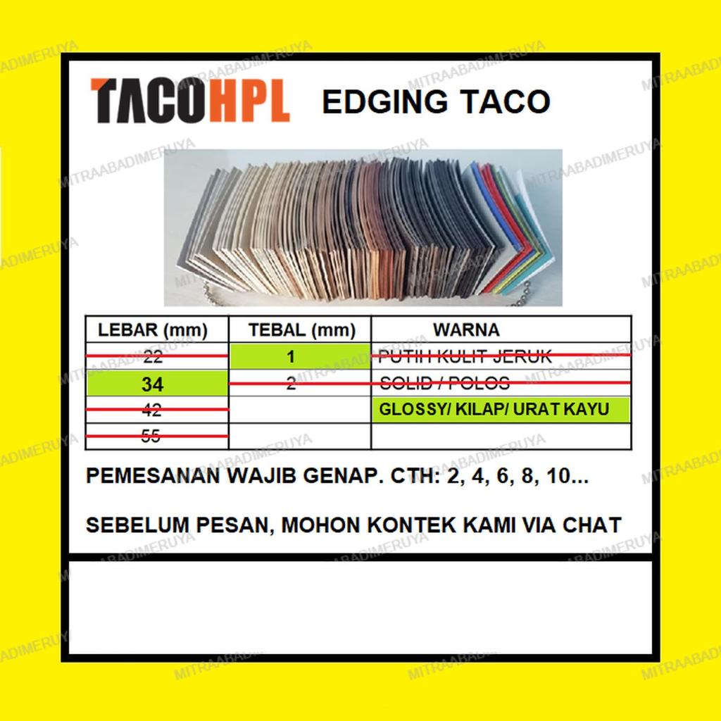 Edging TACO HPL 34/1 mm Urat Kayu / Glossy