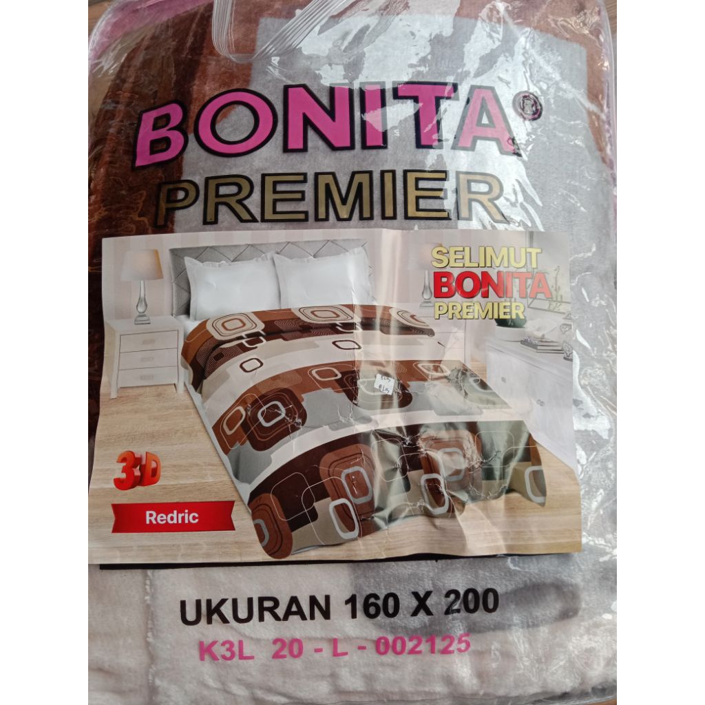 selimut Bonita premier tebal size 160 X 200cm