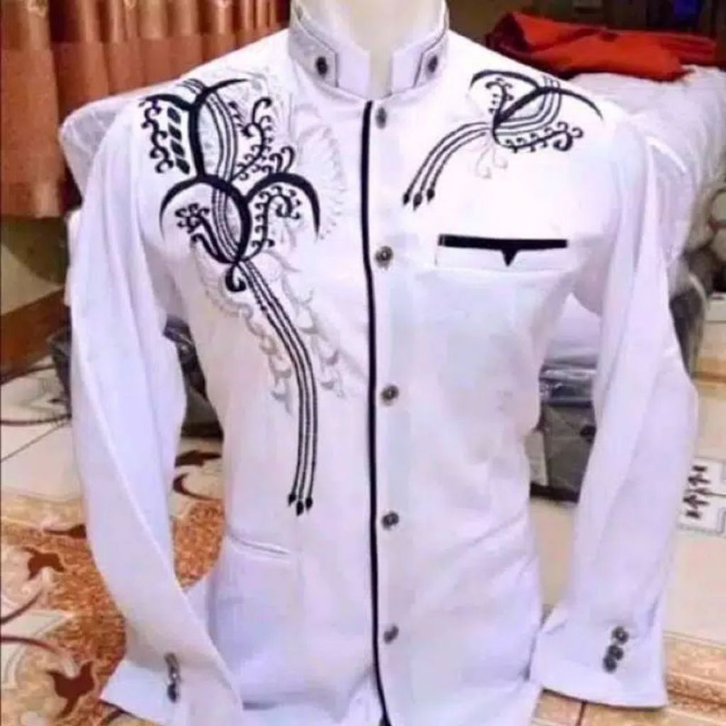 Jasko Putih Bordir Jas Koko Pria Dewasa Jaskoko Premium Modern