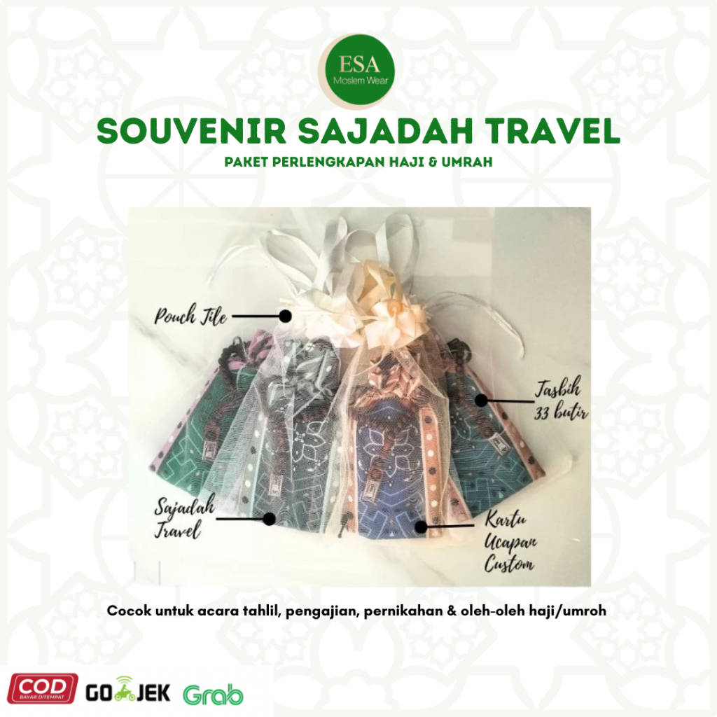 Souvenir Sajadah Travel [ HARGA GROSIR ] Untuk Pernikahan Tahlilan Hajatan Yasinan Souvenir Murah