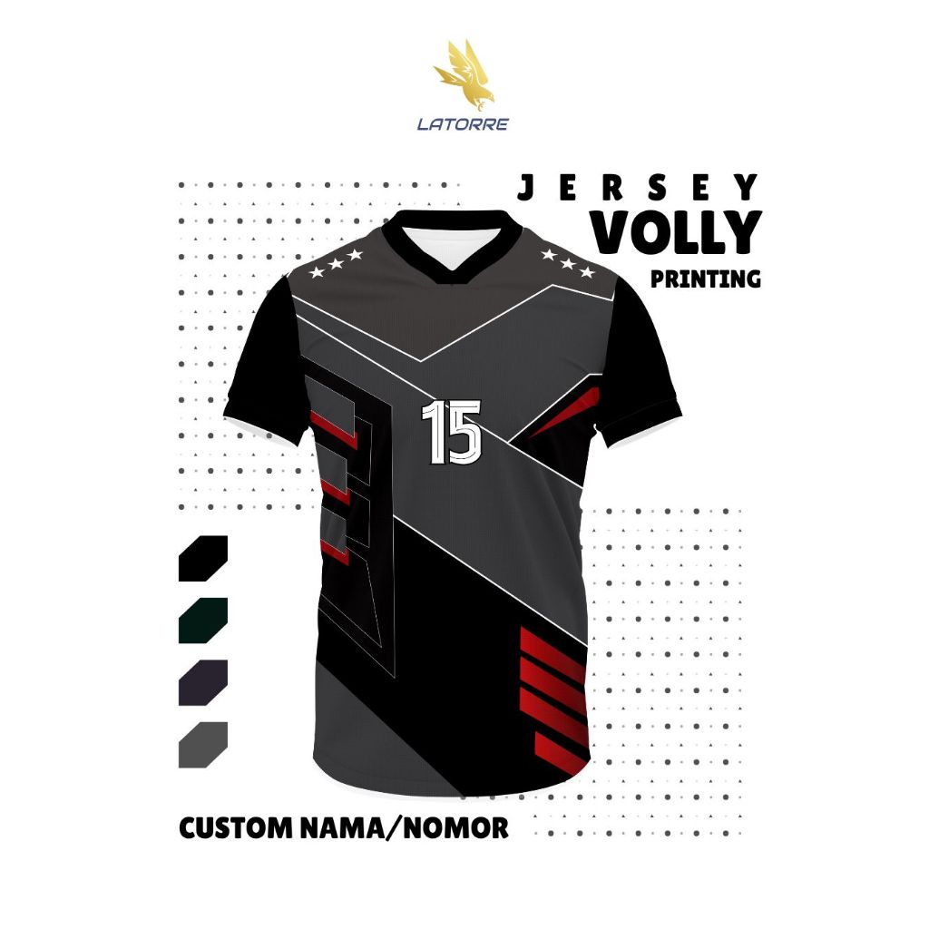 LATORRE Jersey Printing Volly Baju Voly Custom Nama Nomor Drifit Pria Wanita
