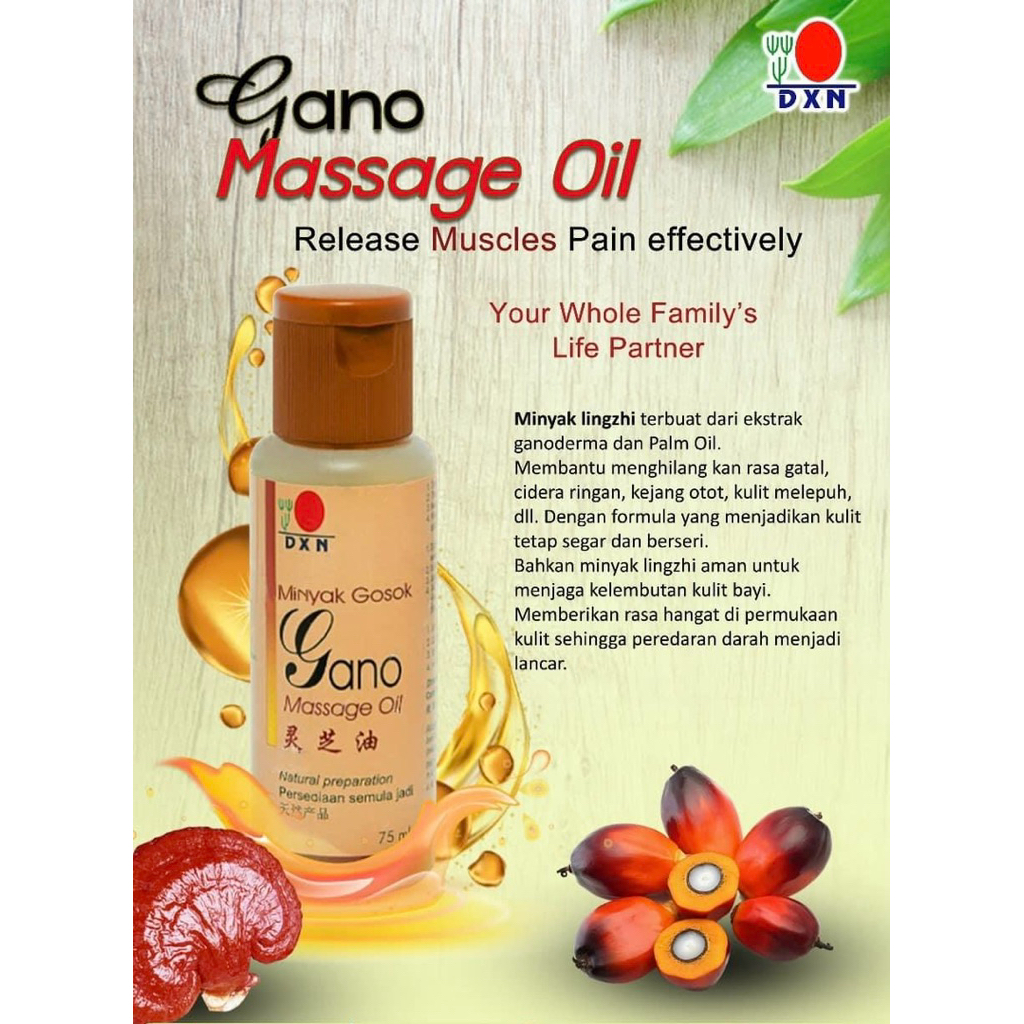 DXN GANO MASSAGE OIL / MINYAK LINGZHI 75ML