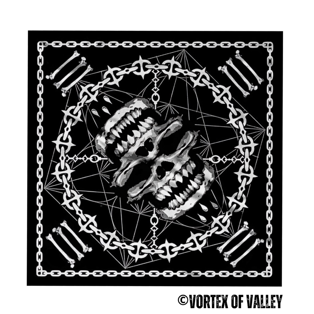 VoV - Slayer Bandana Syal Scarf Mask Premium Motif Tengkorak Skull Rantai