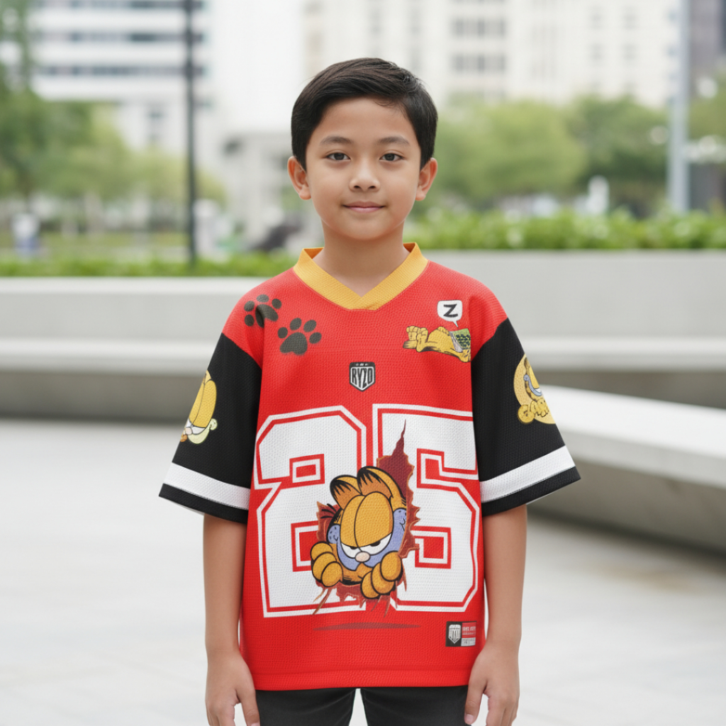 BAJU ANAK OVERSIZE / JERSEY BOXY GARFIELD / JERSEY NUMBER 25 / JERSEY VINTAGE STYLE
