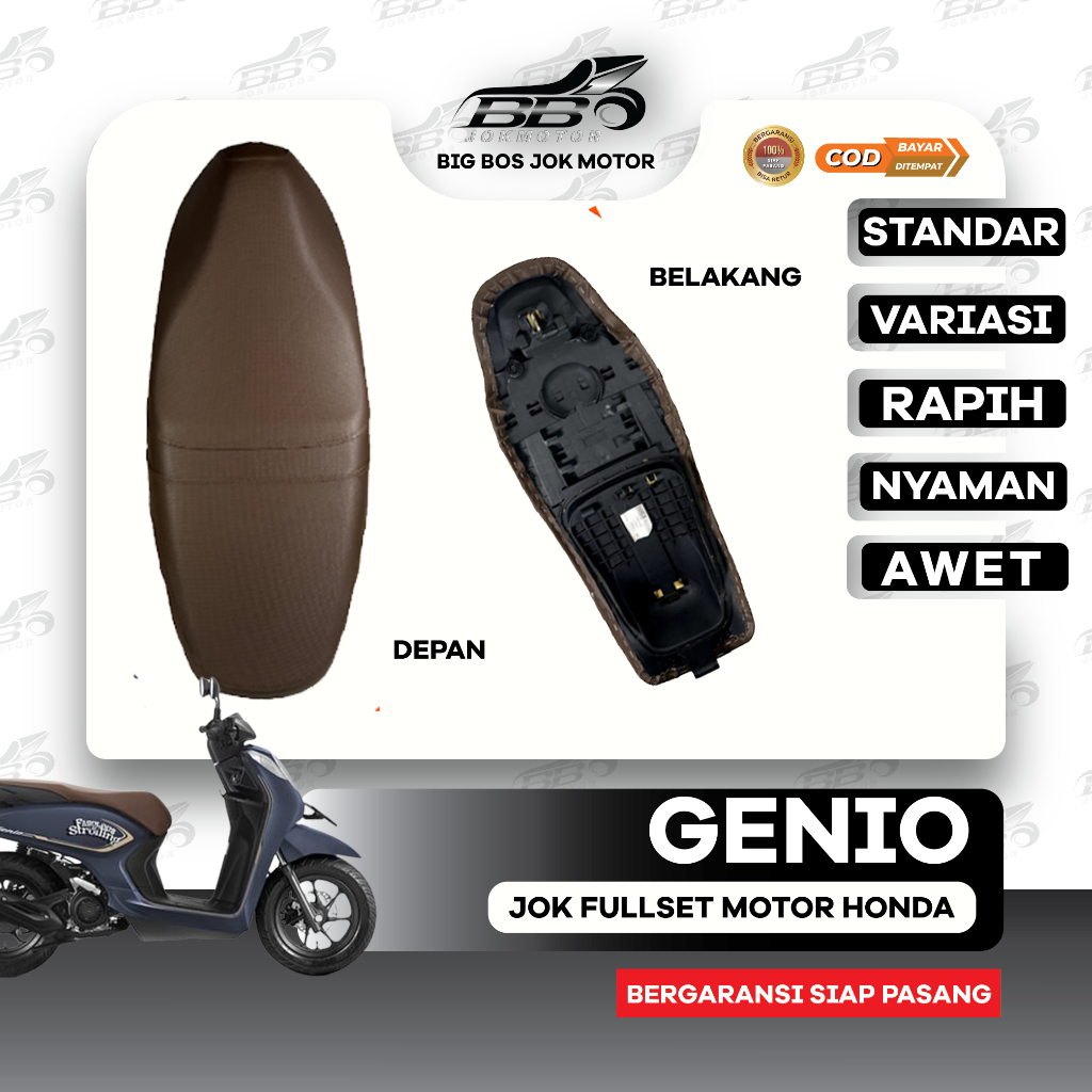 Jok Motor Genio Siap Pasang I Jok Honda Genio Kulit Standar & Variasi