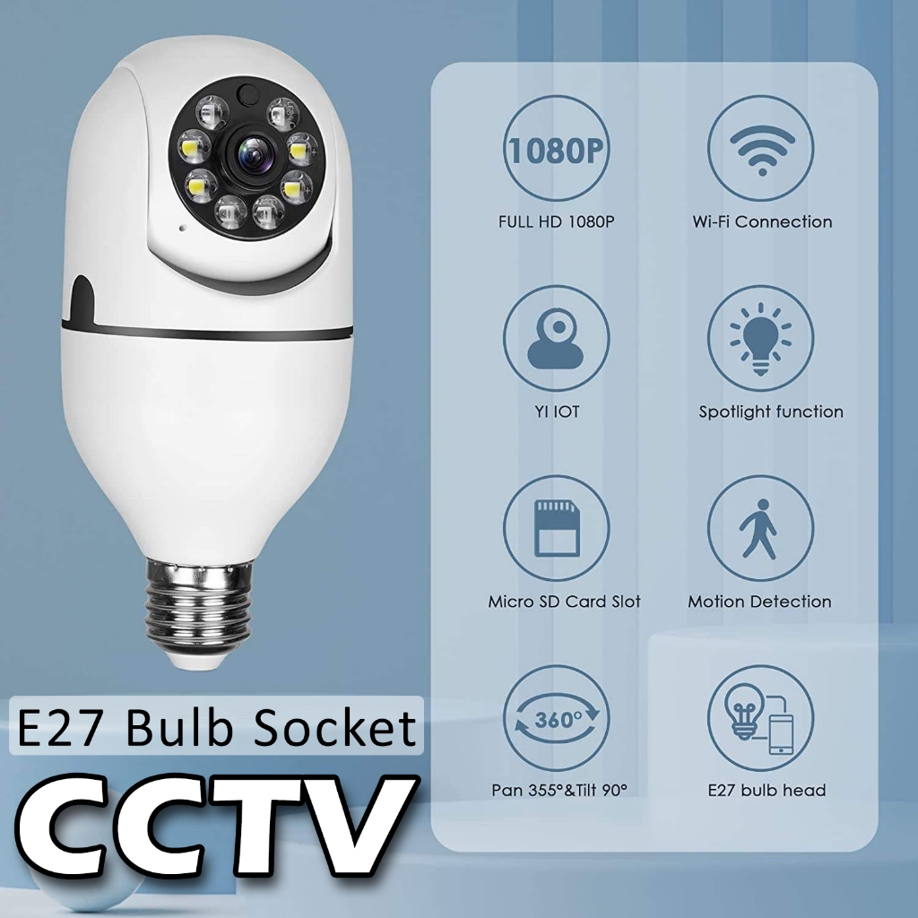 CCTV Wireless Soket Bohlam Biasa E27 - CCTV Lampu - CCTV Bohlam - CCTV Wifi - CCTV Online - Kamera T