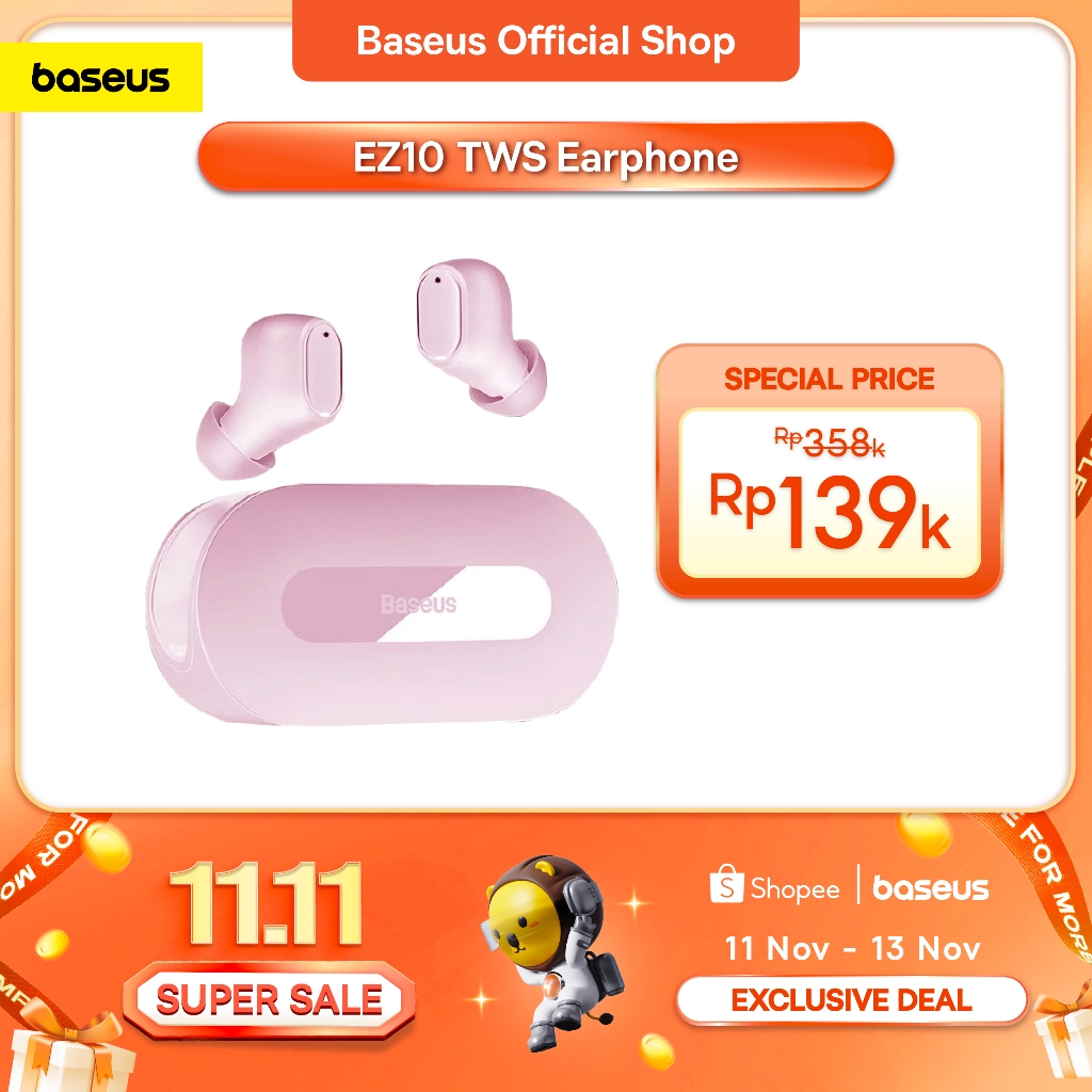 Baseus Bowie EZ10 Bass TWS Koneksi App Earbuds Headset Gaming Sport Earphone Bluetooth
