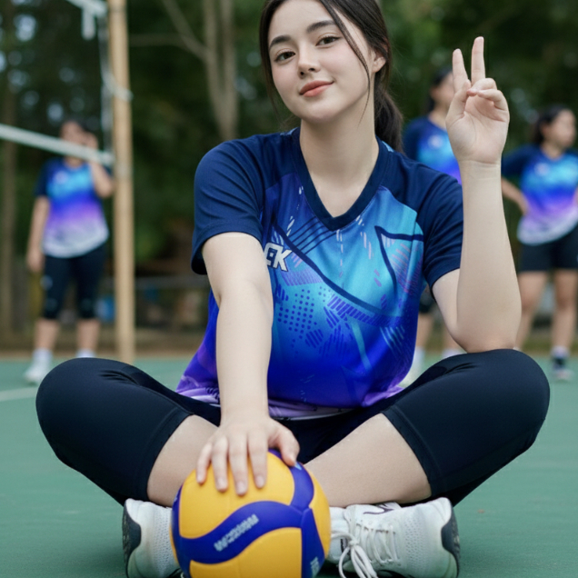 KAOS OLAHRAGA WANITA KAOS VOLLY WANITA BAJU VOLLY BAJU BADMINTON VOLI lari