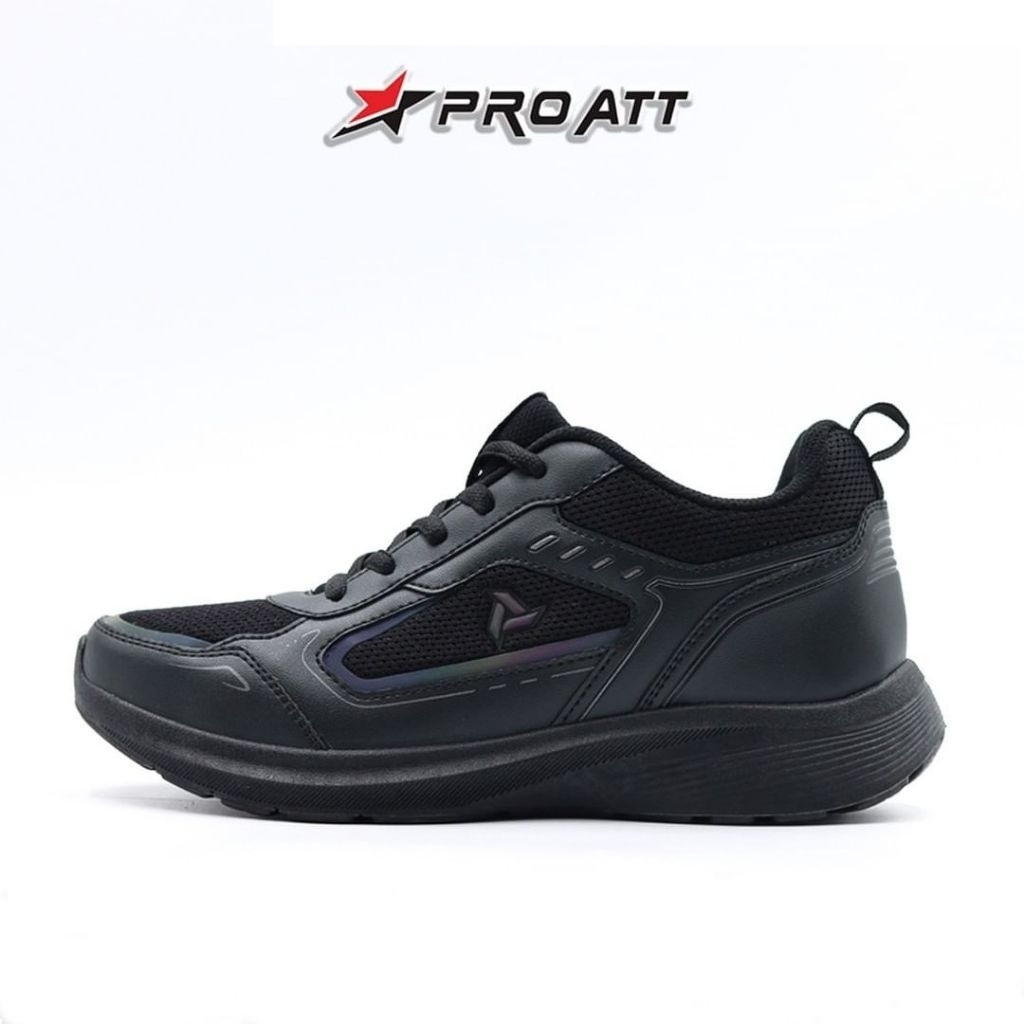 Pro Att Ivo Sepatu Sekolah Pro Att 39-44 Sneakers Olahraga Kasual Hitam Polos