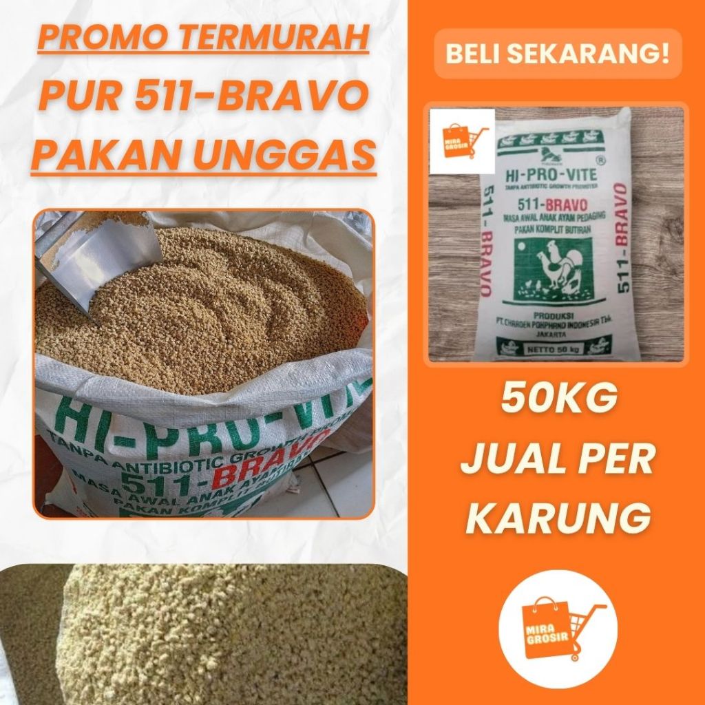 [JUAL PER KARUNG] Pur 511-Bravo 50KG Pakan Ayam Kualitas Unggul