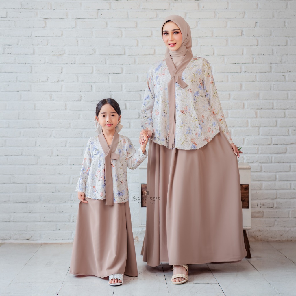 SAOIRSE'S Yeorin Dress Couple Ibu & Anak Perempuan 2-12 Tahun/ Gamis Hanbok Modern Lebaran x SLB