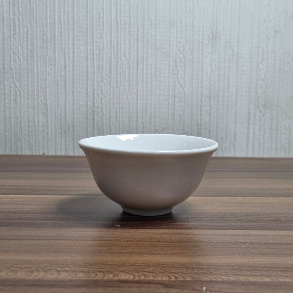 Mangkok Keramik Putih Polos Kecil 3.5in/9cm Mangkok Sambal Acar Bumbu Kecap Kacang