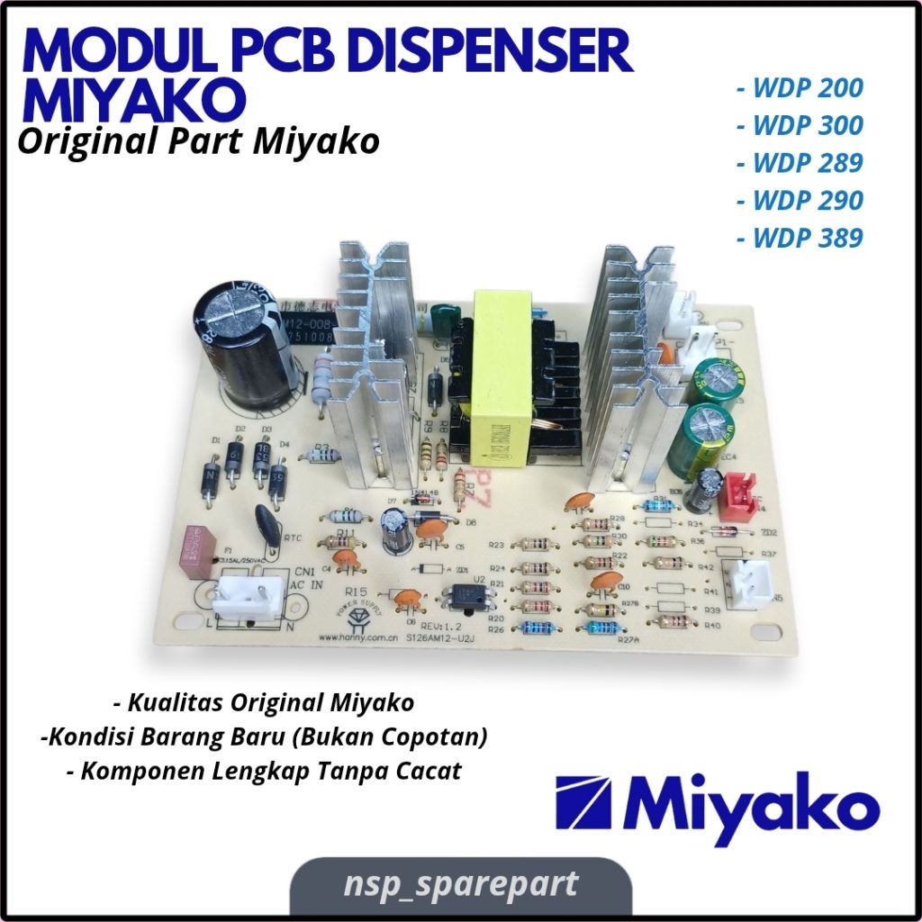 MODUL PCB PENDINGIN DISPENSER MIYAKO ORIGINAL WDP 200 WDP 300 WDP 289 WDP 389 WDP 290