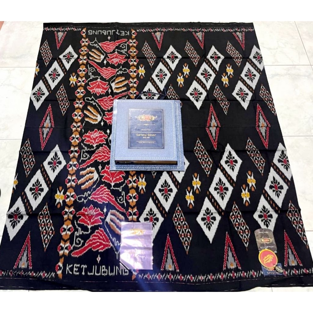 SARUNG KETJUBUNG GOYOR RED GOLD MOTIFBARU ORI