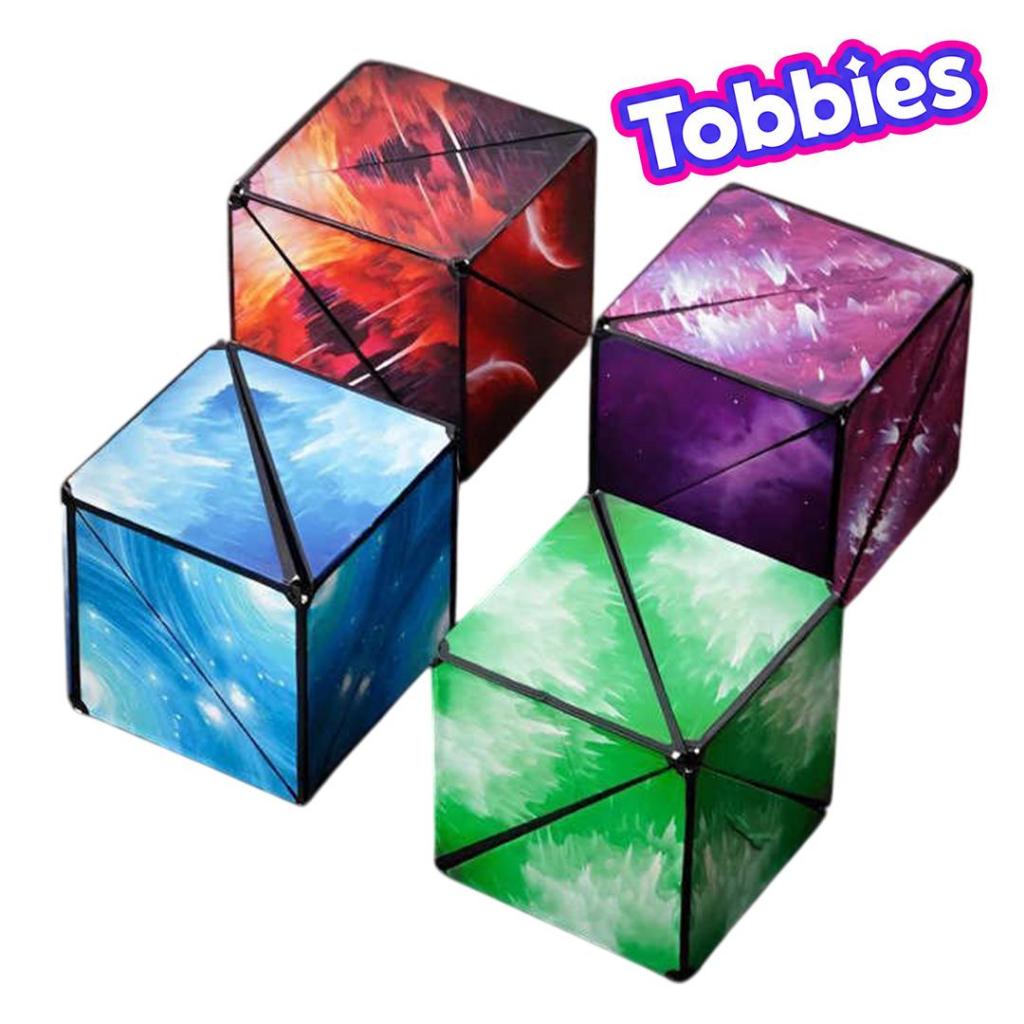 TOBBIES FUN SHOP Magic Cube Magnetic Game Puzzle 3D Geometris Kreatif Mainan Anak & Dewasa Kubus Mag