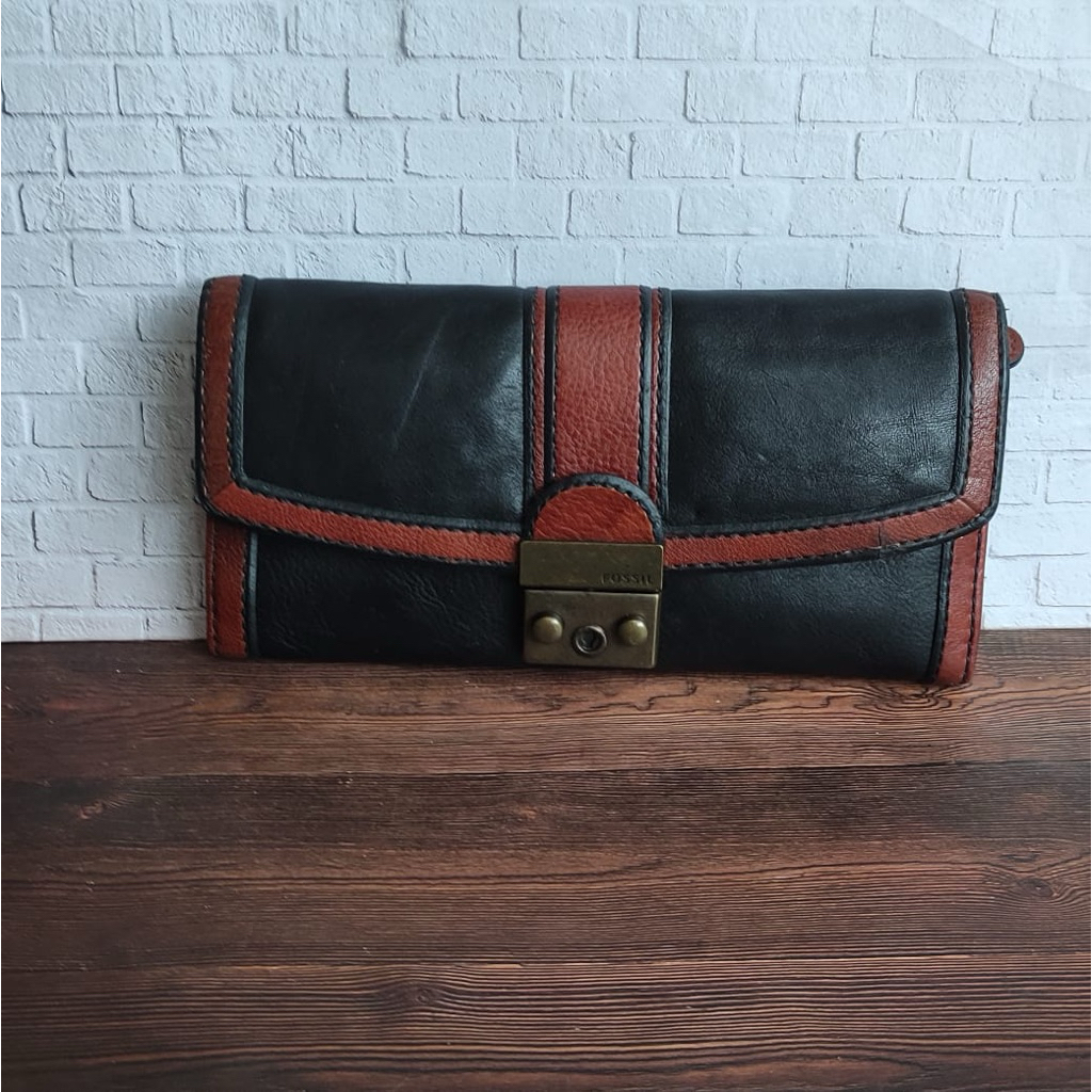 Dompet Fossil VRI Black Brown