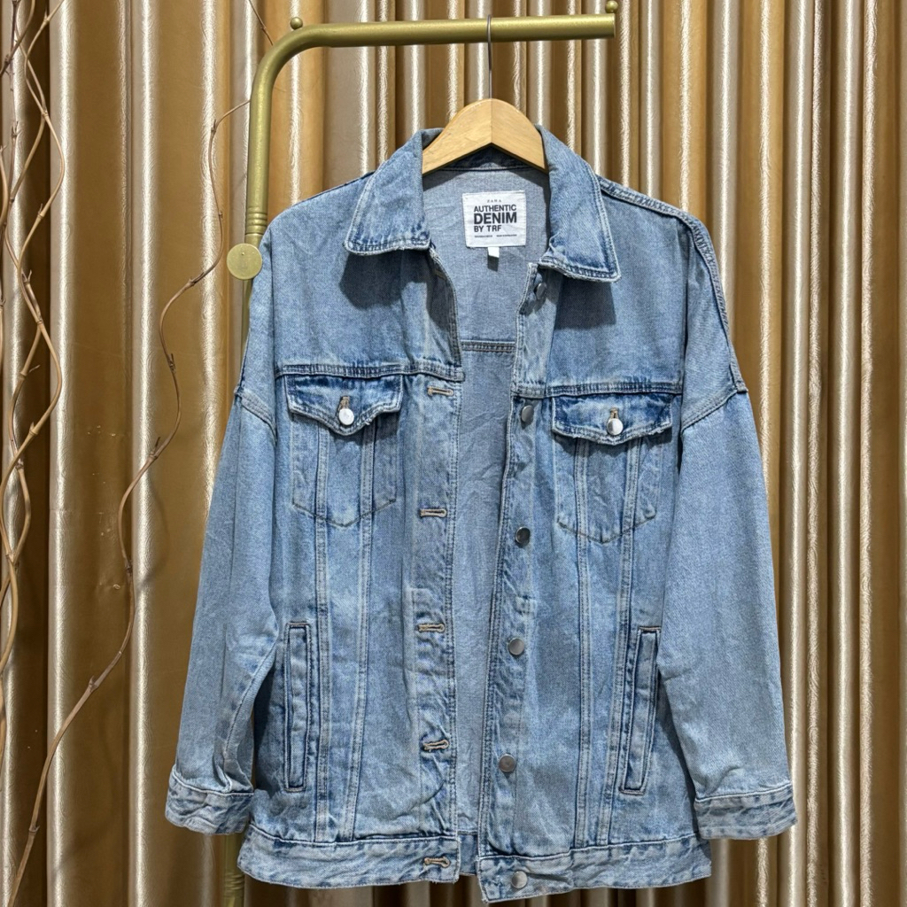 ZARA AUTHENTIC oversize oversized over size jaket jeans jacket wanita ladies girl