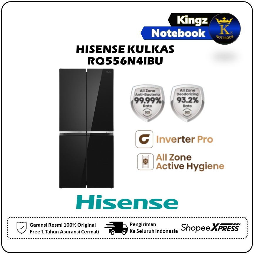 KULKAS 4 PINTU HISENSE 467L INVERTER RQ-556N4IBU