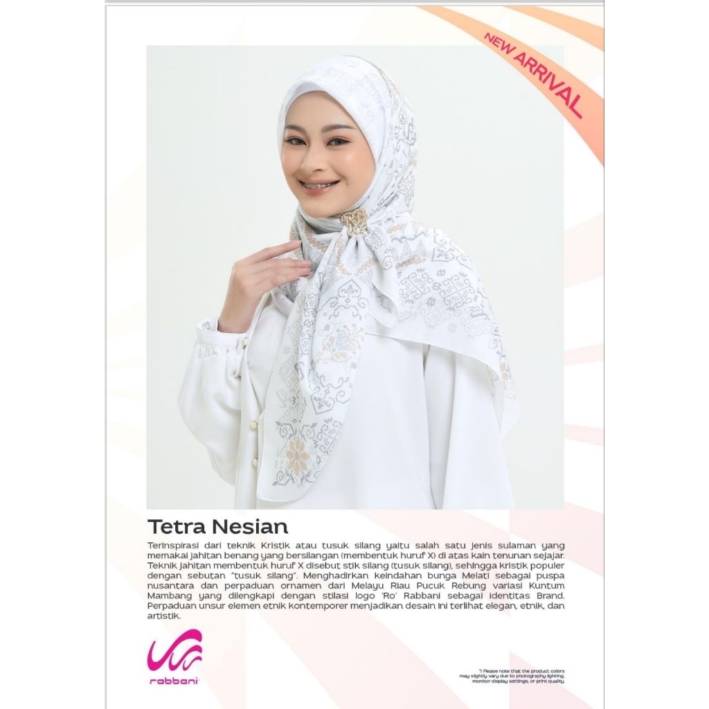 Rabbani - Tetra Nesian | Segi Empat Motif Rabbani | Kerudung Motif Rabbani