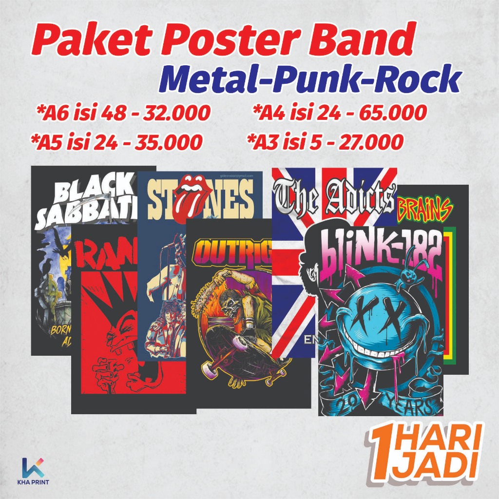 PAKET POSTER BAND / METAL / ROCK / PUNK