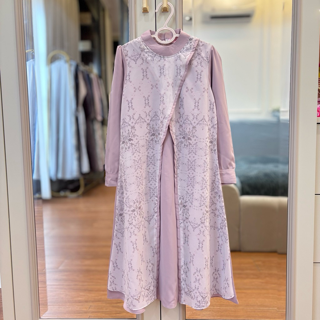 NNfashion Khansa Dress Couple Anak Gamis Muslimah-Soft Pink anak