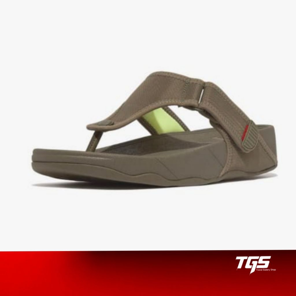 Sandal Pria FITFLOP Trakk II Mens Water-Tessistant Toe-Post Olive GT1-B74 -