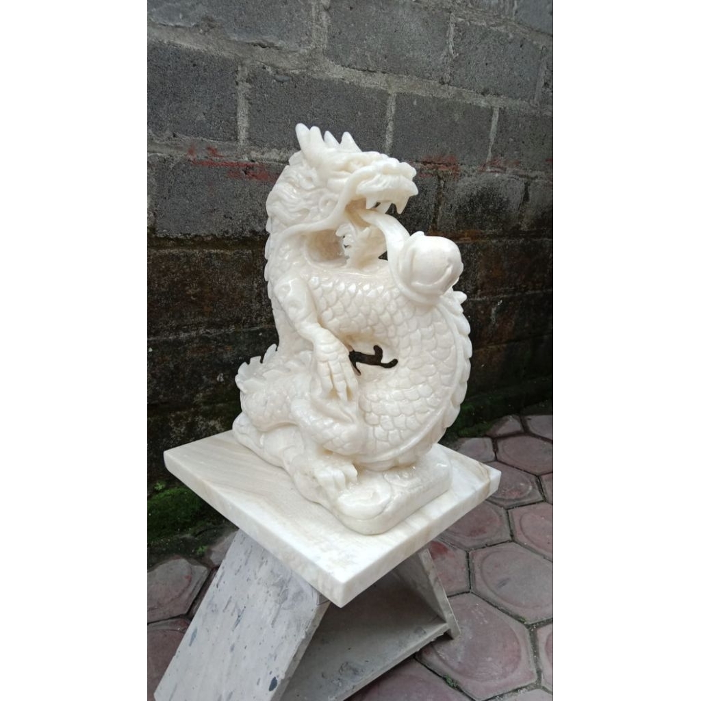 Patung Naga Batu Onyx Asli