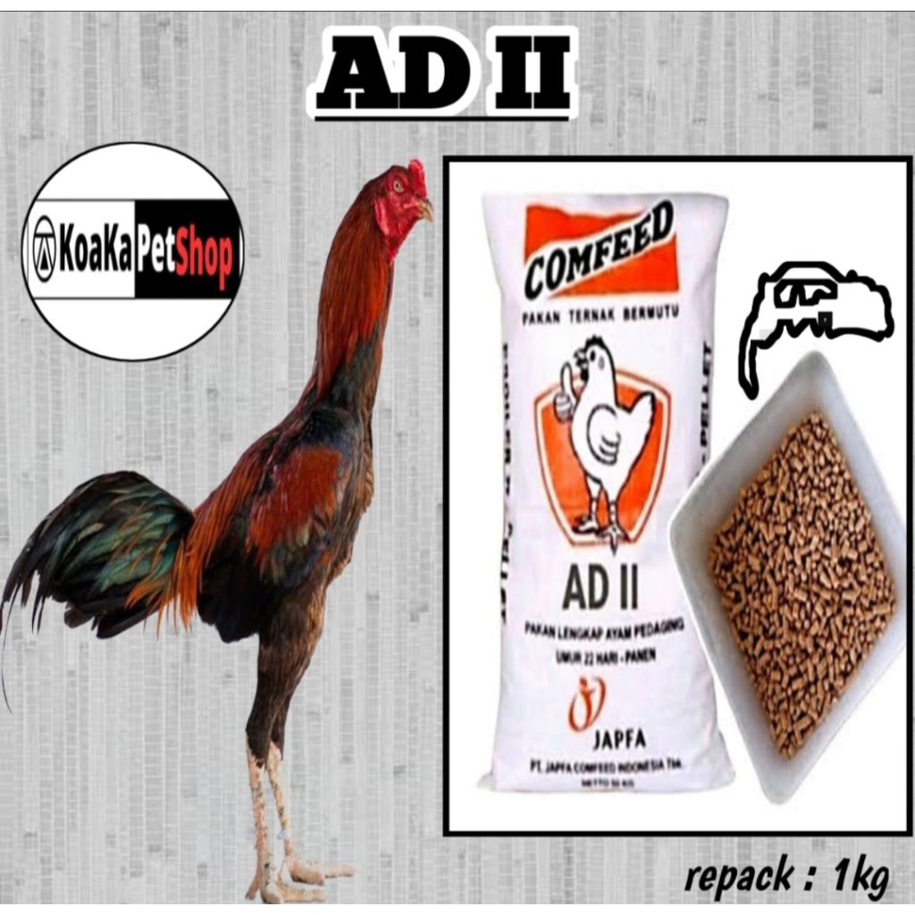 Pakan ayam AD 2 repack 1kg