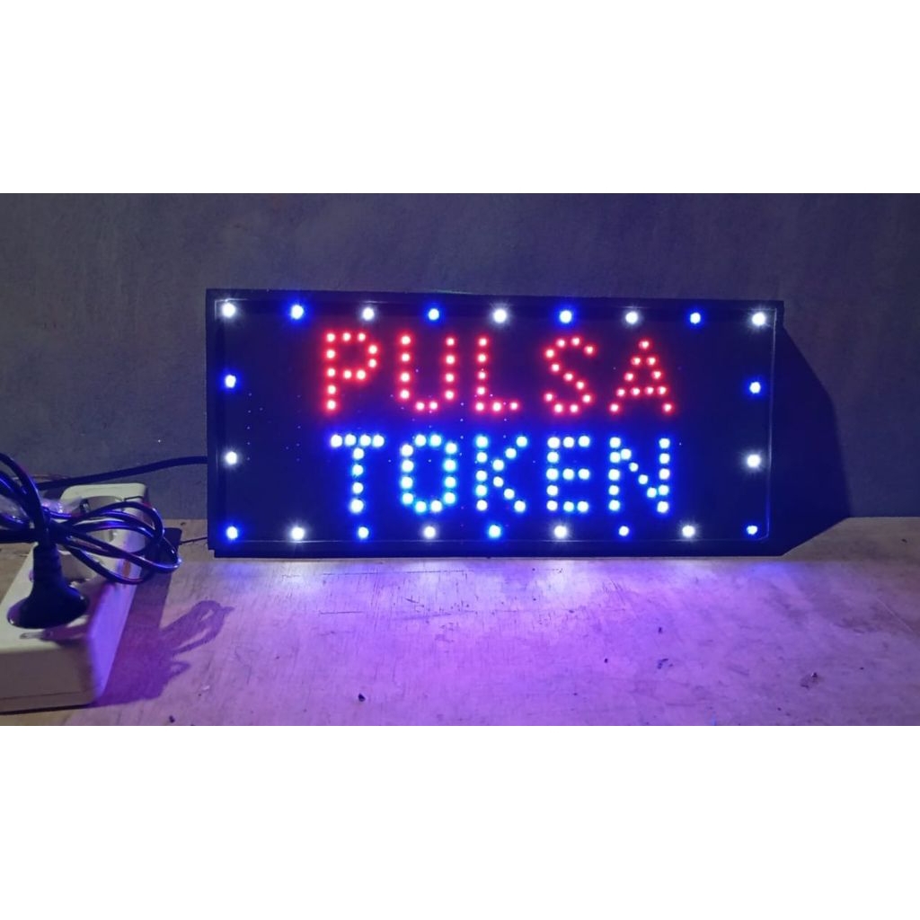 lampu LED sign PULSA TOKEN
