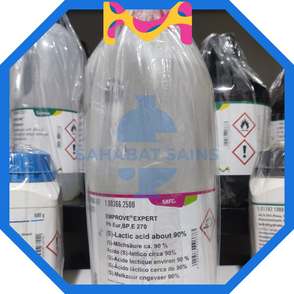Asam Laktat 2,5 Liter Pro analis / Lactic Acid 100366 / C3H6O3 Original