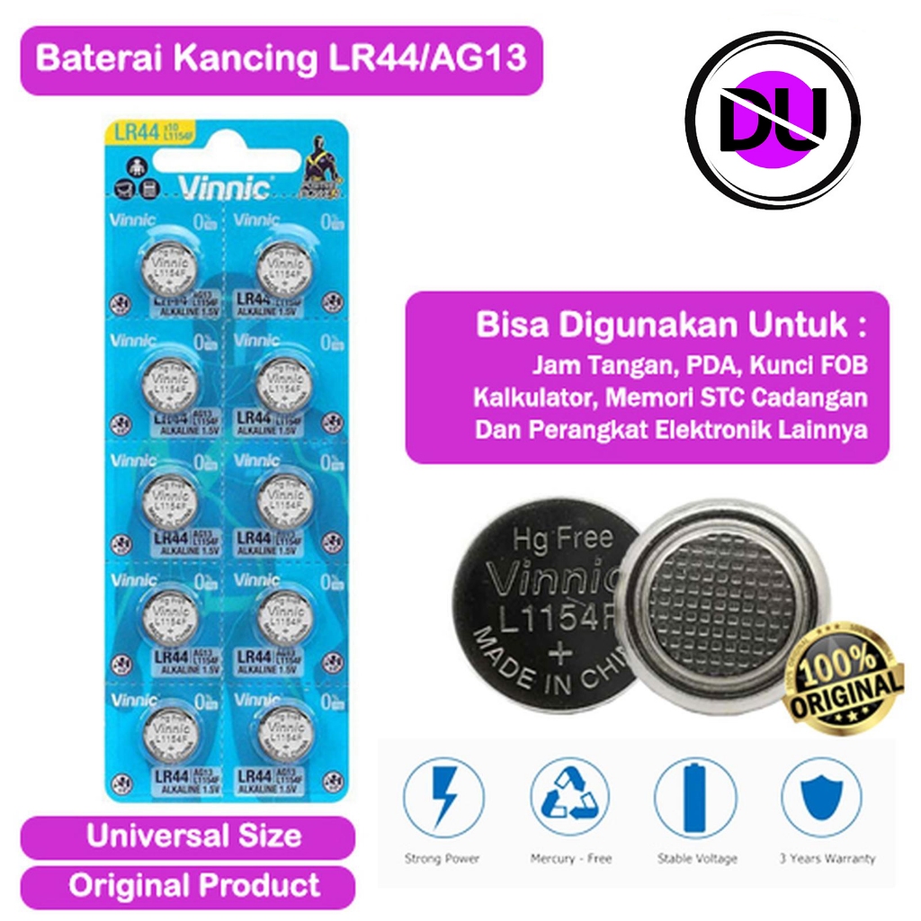 Baterai Jam Tangan Kancing Battery AG13 LR44 Super Awet Batre Kalkulator Kecil Original